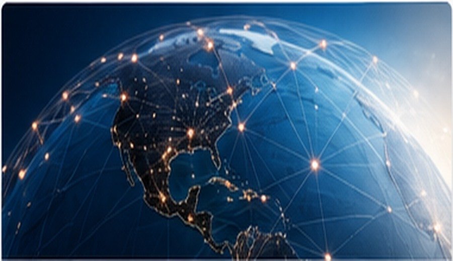 Mapa global con conexiones comerciales para estrategias de pricing internacional